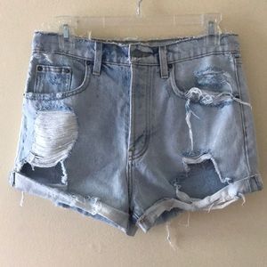 carmar denim high waisted shorts